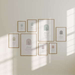 Beatitudes Bible Verse Wall Art Set of 8, Matthew 5 Printable Decor, Modern Minimalist Christian Digital Download, Boho Scripture Prints