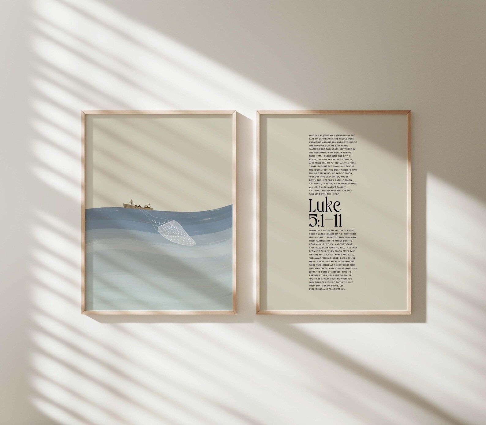 Jesus and the Miraculous Catch Print Set: Luke 5, Coastal Christian Art ...