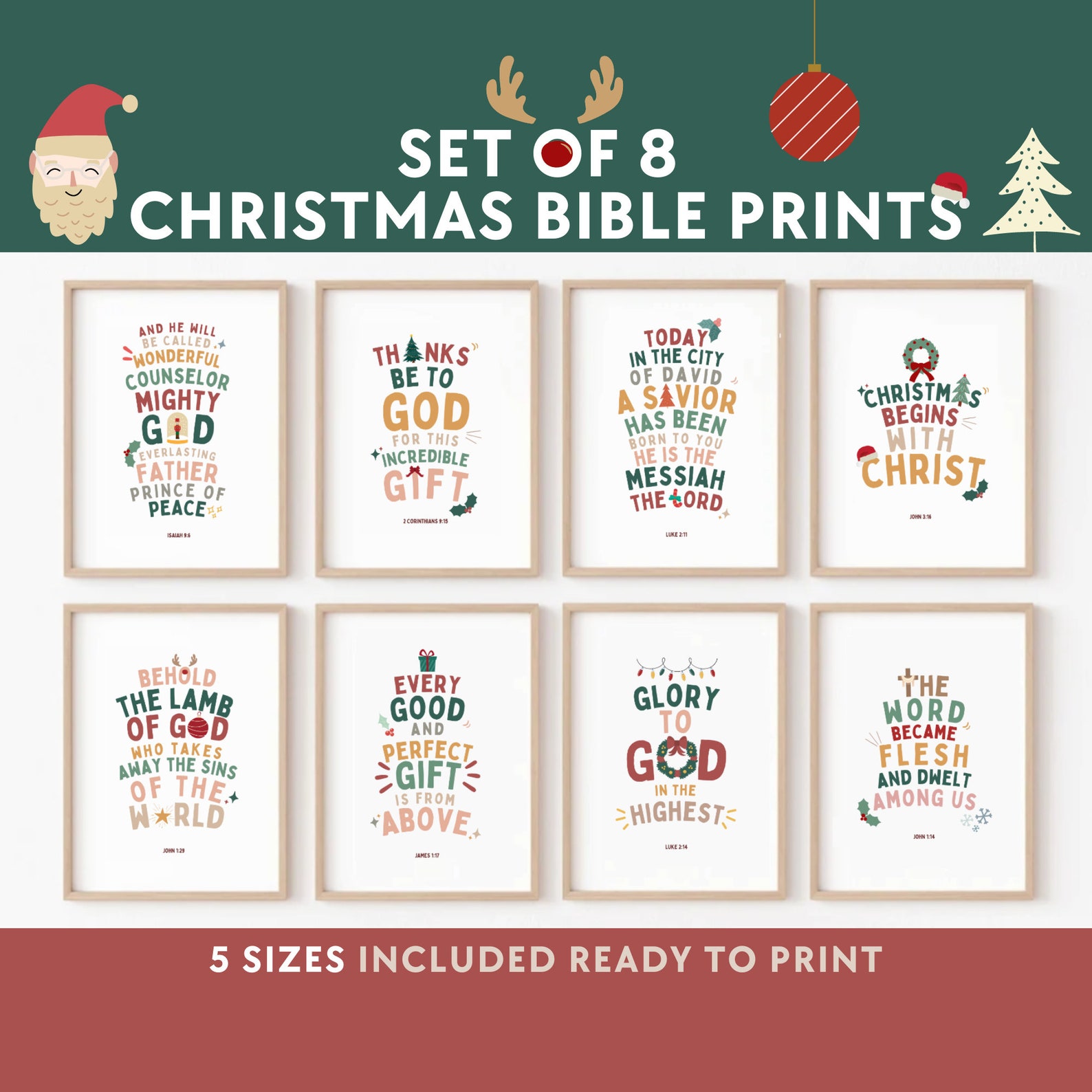 Christmas Bible Verse Printable Scripture Kids Wall Art - Etsy