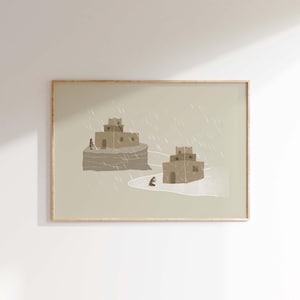 Wise and Foolish Builders Print: Christian Bible Story Art (Digital Download)