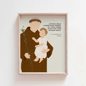 St Anthony of Padua Quote Print: Catholic Saint Art, Religious Home Decor (Digital Download)