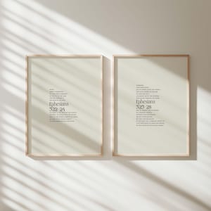 Ephesians 5:22–28 Christian Wall Art Set, Wives Submit Husbands Love, Modern Minimalist Scripture Bible Verse Print, Marriage Gift