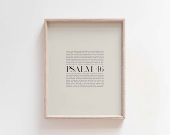 Psalm 46 Scripture Print: Modern Christian Home Decor (Digital Download)