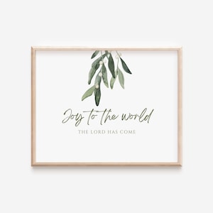 Vreugde aan de wereld, de heer is gekomen kunst aan de muur, afdrukbare kerstbijbel, kunst aan de muur Schrift, kerst christelijk huisdecor