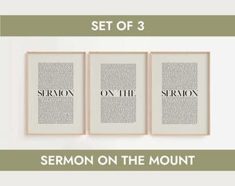 Conjunto de impresiones del Sermón del Monte: Mateo 5-7, Versículos bíblicos (Descarga digital)