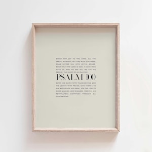 Psalm 100 Digital Print, Christian Wall Art, Scripture Poster,Worship Print,Thanksgiving Bible Verse,Praise and Worship Decor,Christian Gift