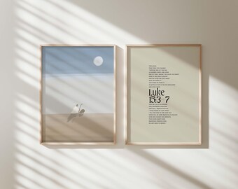 Set of 2 Luke 15:3 Jesus Leaves The 99 Sheep, Parable of The Lost Sheep, Good Shepherd, Bible Sketches, Jesus Art, Jesus Ninety Nine