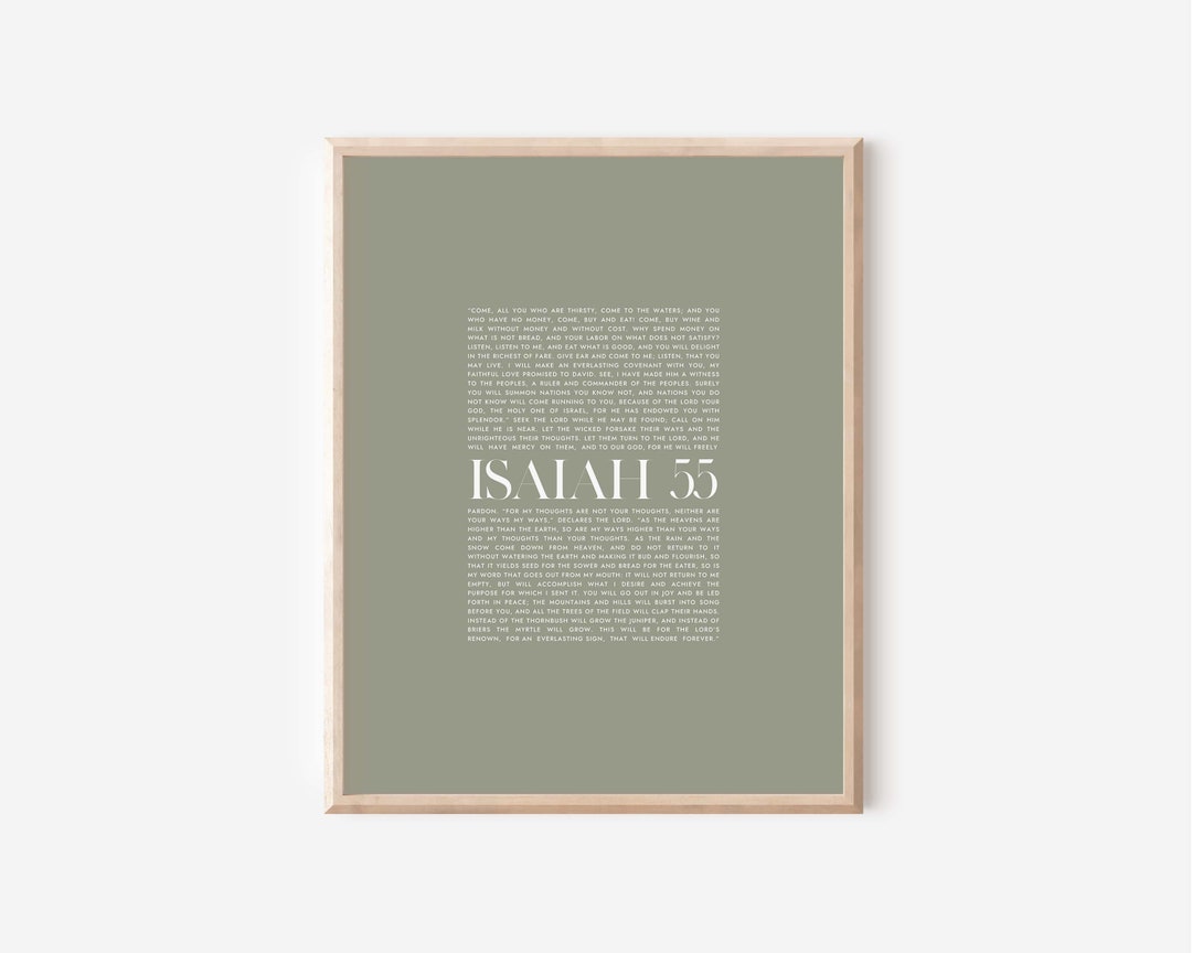 Isaiah 55 Full Chapter, Modern Minimalist Scripture, Bible Verse Wall ...