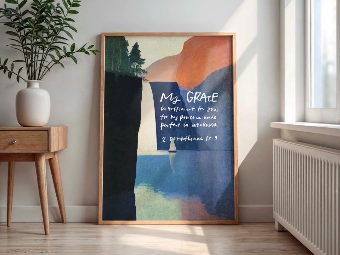 2 Corinthians 12:9 Bible Verse Print, My Grace is Sufficient Scripture ...
