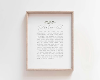 Psalm 121 Scripture Print: Minimalist Christian Wall Art (Digital Download)