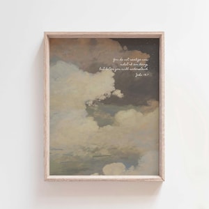 John 13:7 Bible Verse Print, Christian Digital Wall Art, Trust in God Scripture Decor, Cloud Painting Inspirational Faith Poster