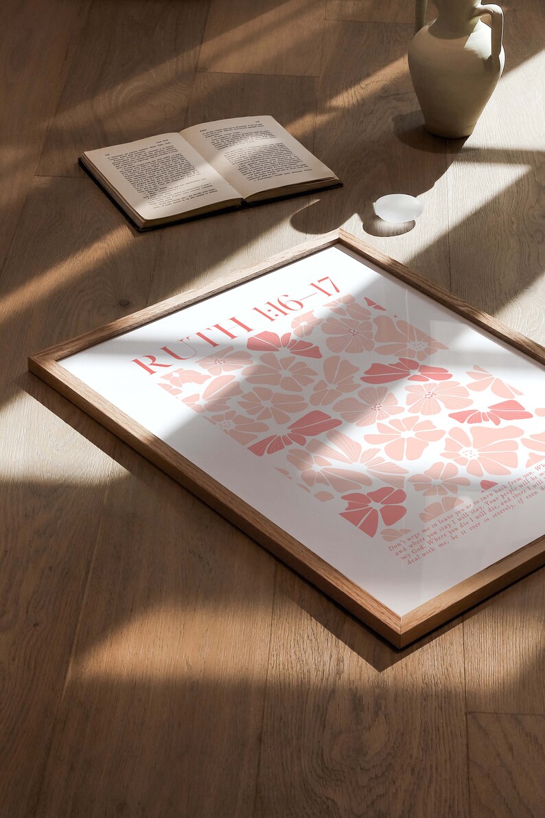 Ruth 1:16-17 Floral Wedding Scripture Print (Digital Download) image 5