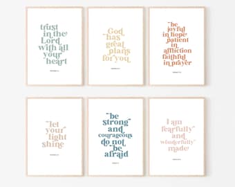 Bible Verse Poster Set: Christian Classroom Decor (Digital Download)
