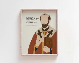 Impresión con cita de San Juan Crisóstomo: Decoración católica para el hogar (descarga digital)