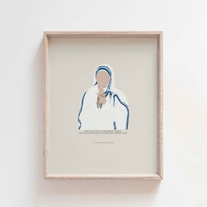 St. Teresa of Calcutta quote, Do small things with great love quote wall art, catholic home christian wall decor, Mother Teresa quote