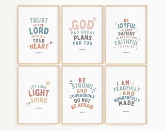 Kids Bible Verse, Christian Educational Wall Art, Sunday School Classroom Decoration, Christian Homeschooling Poster, Christian Nursery Wall