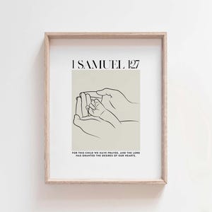 1 Samuel 1:27 For This Child We Prayed, Minimalist Christian Nursery Bible Verse, Nursery Scripture Wall Art, Christian Baby Home Decor