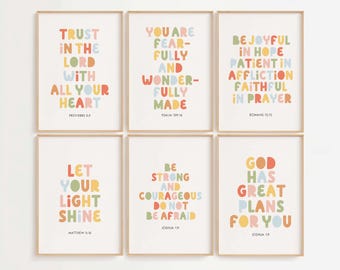 Bible Verse Posters for Kids: Christian Nursery Decor (Digital Download)