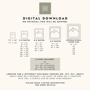 K&ouml;nnte beinhalten: Digitaler Download-Grafik, der f&uuml;nf verschiedene Gr&ouml;&szlig;en von druckbaren Kunstdrucken zeigt, darunter 11x14 Zoll, 16x20 Zoll, 18x24 Zoll und 20x30 Zoll. Die Grafik enth&auml;lt auch internationale Papierformate A2, A1, A3, A4 und A5. Der Text "Digitaler Download" befindet sich oben auf der Grafik, und der Text "Kein physischer Artikel wird versandt" befindet sich darunter.