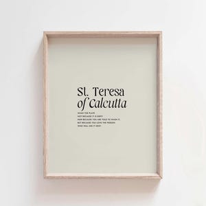St. Teresa of Calcutta Quote Art - Catholic Home Decor (Digital Download)