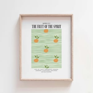 Fruit of the Spirit, Bible Verse Print, Galatians 5:22-23, Christian Wall Art, Kids Room Faith Decor, Scripture Digital Download