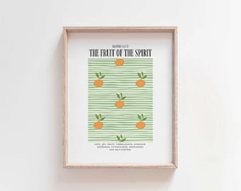 Frucht des Geistes, Bibel-Vers-Druck, Galater 5:22-23, Christliche Wandkunst, Kinderzimmer Glaube Dekor, Schrift Digitaler Download