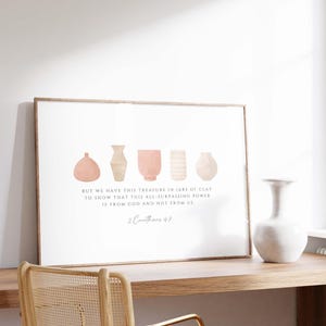 2 Corinthians 4:7 Bible Verse Print, Jars of Clay Christian Wall Art ...