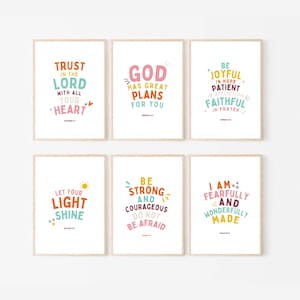 Pastel Christian Bible Verse Print Set: Nursery Scripture Decor (Digital Download)