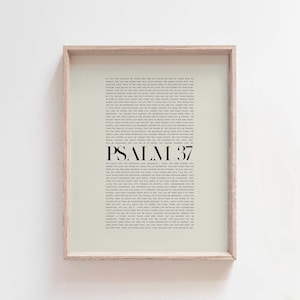 Psaume 37 Prenez plaisir aux désirs du Seigneur de votre coeur, écriture sainte minimaliste moderne, art mural de vers de la bible, décoration murale chrétienne