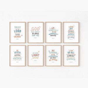 Kids bible verse wall art, sunday school decor, christian education prints, christian preschool, christian classroom decor, church nursery