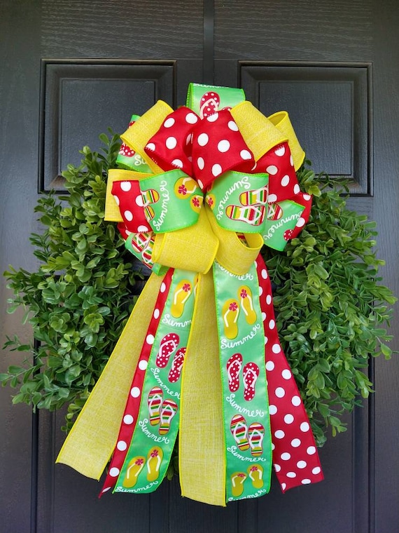 Flip Flops Wreath Bow Lantern Bow Free Shipping Best Wreath Bow Everyday Bow Summer