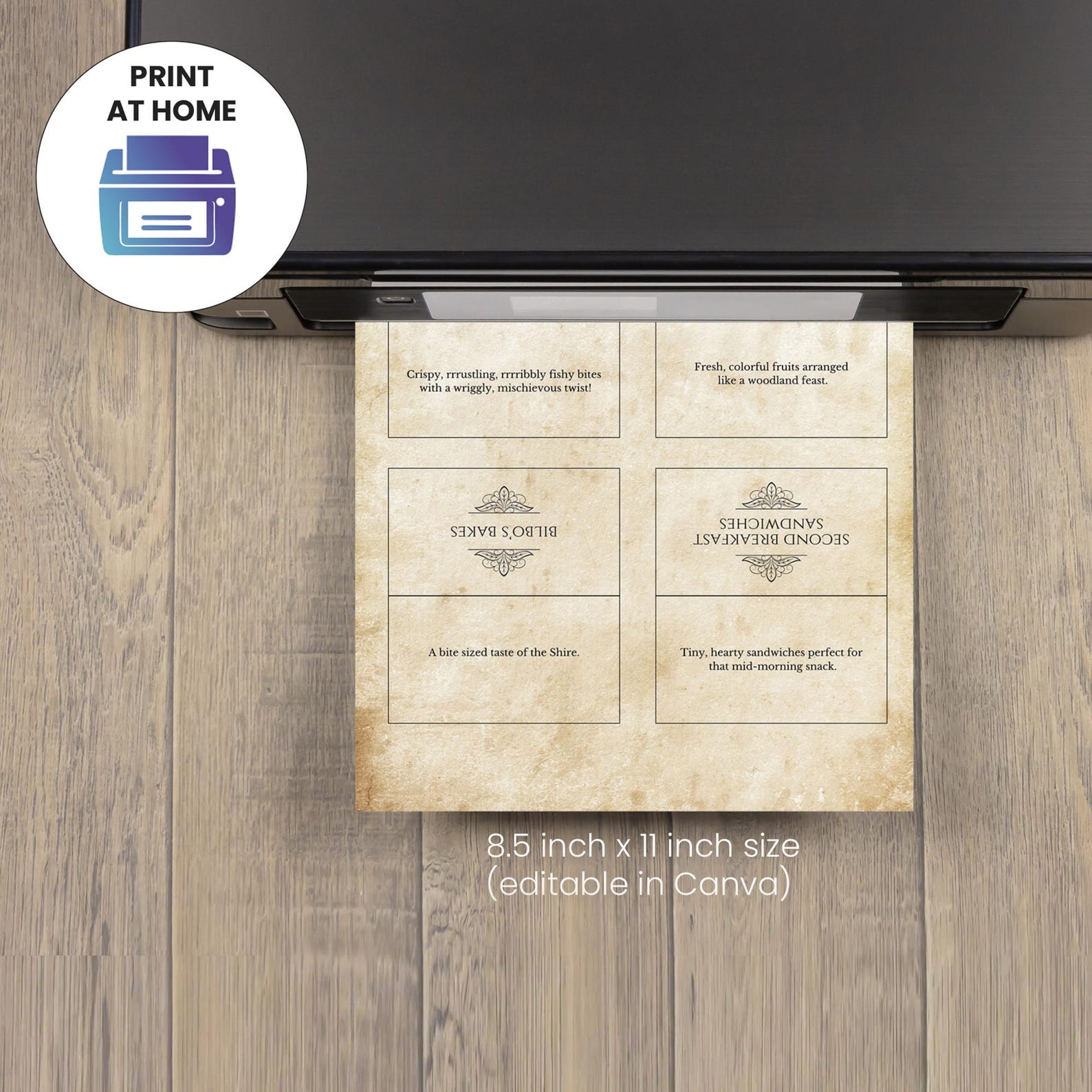 Lord of the Rings Party Food Labels, Hobbit Party Decorations, Editable ...