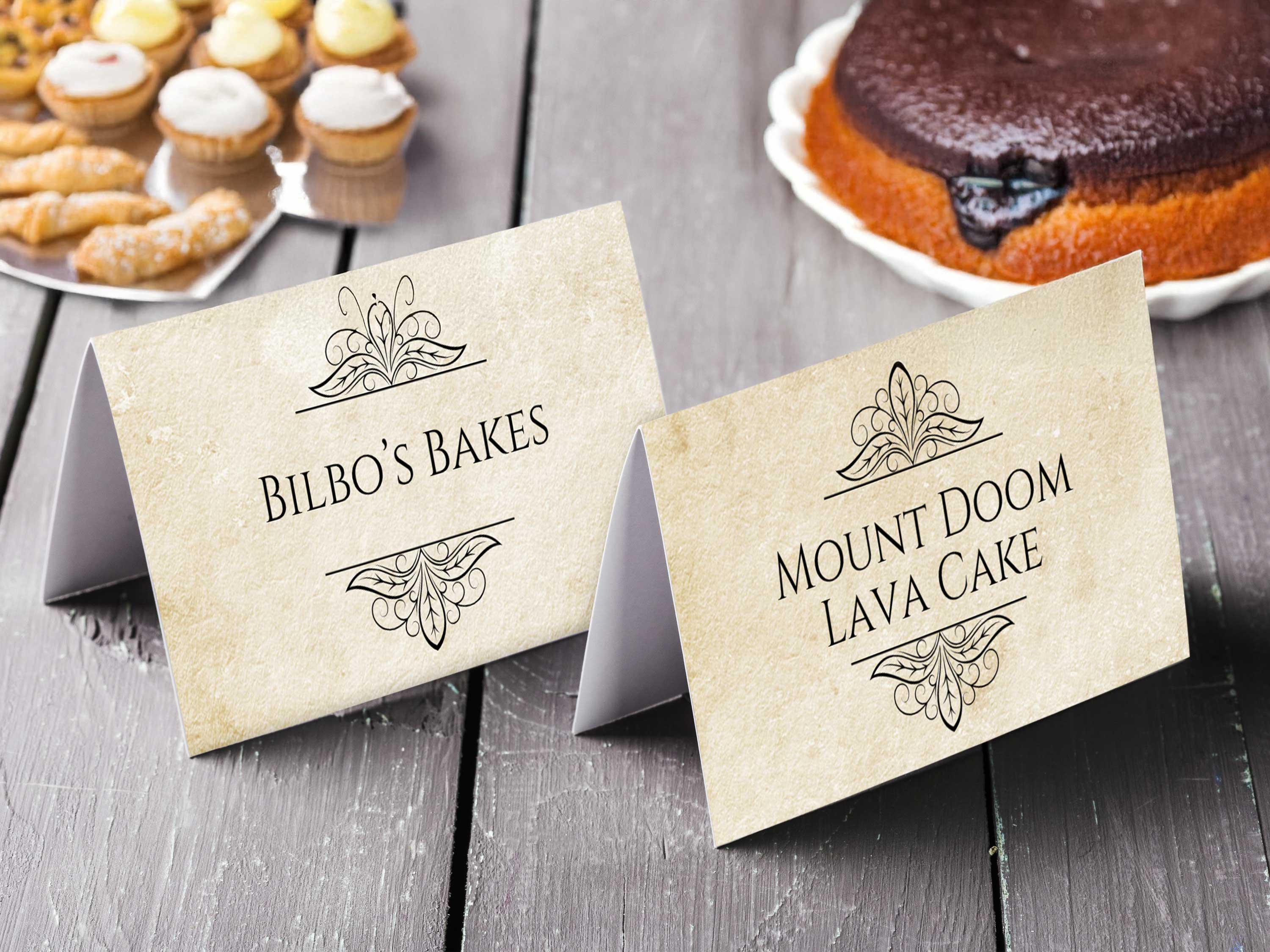 Lord of the Rings Party Food Labels, Hobbit Party Decorations, Editable ...