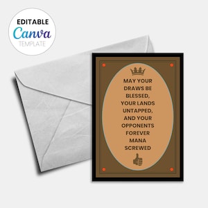 Magic The Gathering Inspired Card, Editable Canva Template, Personalized MTG Gift For Birthdays or Events