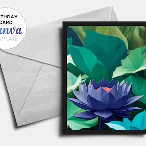 MTG Birthday Card | Black Lotus | Editable Canva Template | Power 9 Card Theme | Magic The Gathering