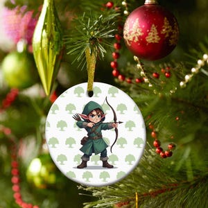 MTG Elf Ornament, Ceramic Christmas Tree Decoration, MTG-Inspired Gift