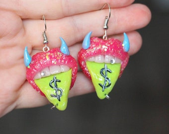 Cool pink glitter earrings