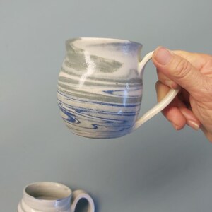 2 hand made pottery mugs, ocean theme