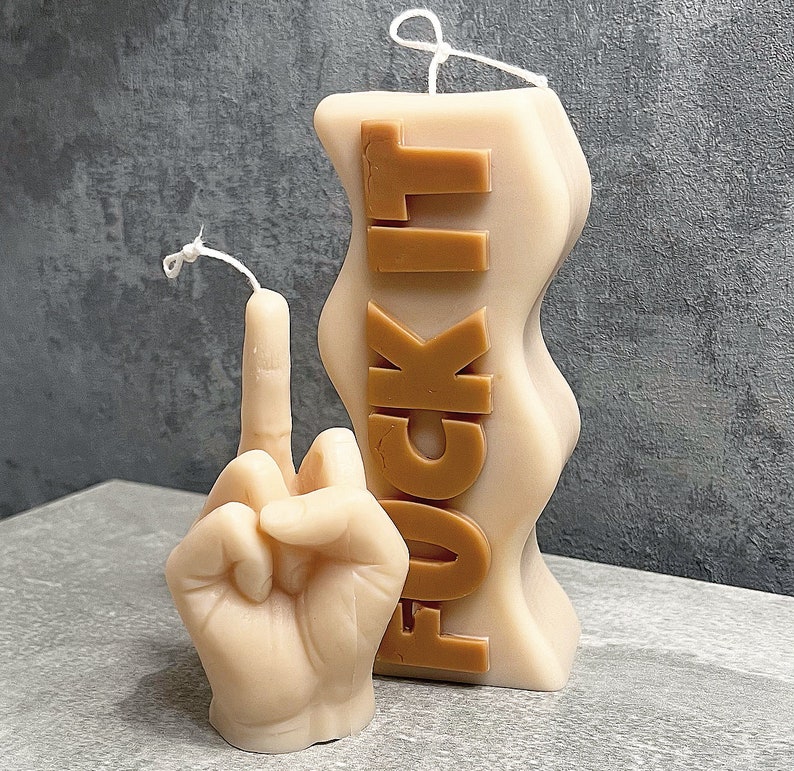 FuckIt Candle Pillar candle, Personalised candle, Funny Gift, Funny candle, Candle gift, Fuckit, Swear word candle, Rude candle Bild 2