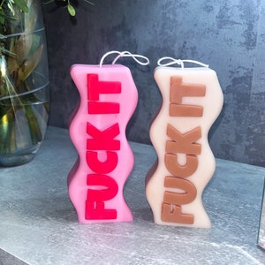 FuckIt Candle Pillar candle, Personalised candle, Funny Gift, Funny candle, Candle gift, Fuckit, Swear word candle, Rude candle Bild 1