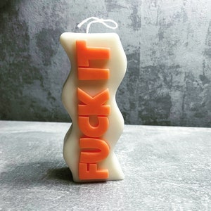 FuckIt Candle Pillar candle, Personalised candle, Funny Gift, Funny candle, Candle gift, Fuckit, Swear word candle, Rude candle image 3