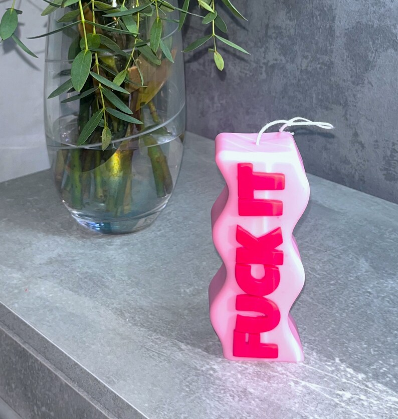 FuckIt Candle Pillar candle, Personalised candle, Funny Gift, Funny candle, Candle gift, Fuckit, Swear word candle, Rude candle Bild 4