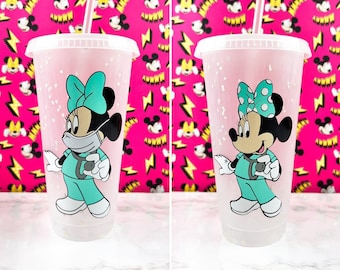 Nurse Minnie Mouse Starbucks Cup: Personalized Doctor Gift