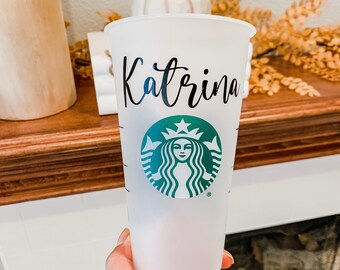 Starbucks Cup and Name - Custom Name Vinyl Sticker - Color Changing Cups -  Personalized Cold Cup - Custom Color Changing Cup