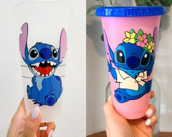 Stitch Starbucks Tumbler – Custom Vinyl Cold Cup, Personalized Gift