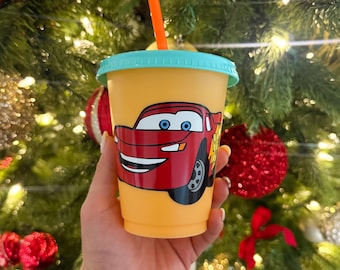 Color Changing Cold Cup - Lightning McQueen, Cars Movie, Cars Pixar, Disney Cars, Mater, Disney Custom Cup, Custom Disney Gift