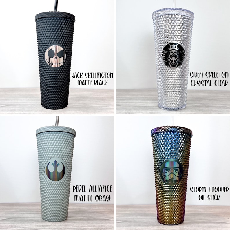 Studded Starbucks Tumblers, Starbucks Tumbler, 24 oz. Studded Tumbler, Studded Cup, Disney Cup, Starbucks Cup, Glow in the Dark, Disney Cups image 3