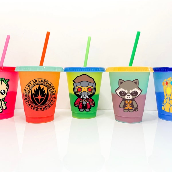 Color Changing Cold Cup - Guardians of the Galaxy Cup - Groot Cup - Star Lord cup - Rocket Raccoon Cup - Infinity Gauntlet Cup