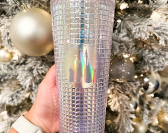 Disney Tumbler - Custom Christmas Cup with Classic Castle Design | Perfect Gift for Disney Fans | Grid Cup for Holiday Magic!