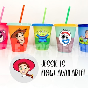 Color Changing Cold Cup - Toy Story Cups - Andy Cup - Forky Cup - Buzz Lightyear Cup - Toy Story Kids Cup - Disney Cup Lotso Cup Jessie Cup